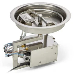 HPC 13" Drop In Stainless Steel Round Fire Pit Insert - 120 VAC - On/Off