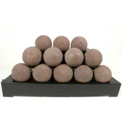 24" Alterna Vent Free Brown FireBalls Manual Black Chassis | NG