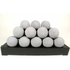Rasmussen 30" Light Grey Alterna Vent Free FireBalls Variable Black
