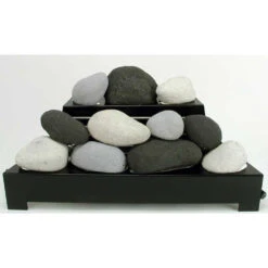 Rasmussen Alterna 24" Blk-Lt Grey-Wht Fire Stones | VF | Black Chassis| Remote Ready