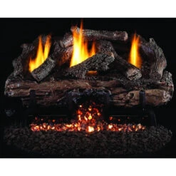 Real Fyre 16/18" Charred Aged Split Vent Free Gas Log Set, Manual