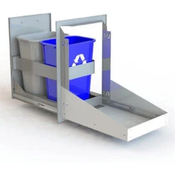 Alfresco Dual Stainless Steel Trash Receptacle Center - AXE-TC2 -Bbq-Grills Shop Alfresco AXE TC2D 17228.1613419597.1500.1500