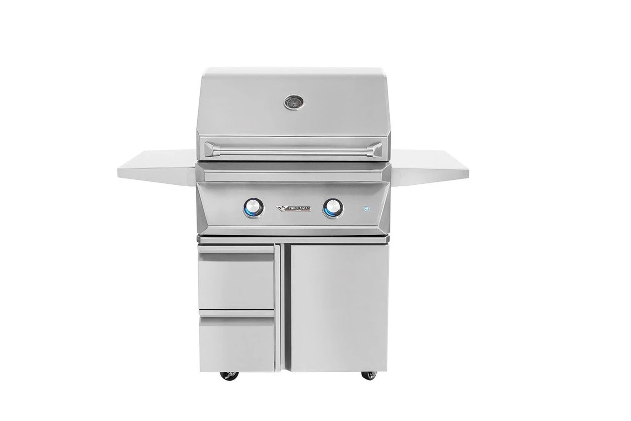 Twin Eagles 30" Grill With Rotisserie And Sear Zone On Cart With 2 Drawers, 1 Door - TEBQ30RS-C-TEGB30SD-B 3 Twin Eagles 30" Grill With Rotisserie And Sear Zone On Cart With 2 Drawers, 1 Door - TEBQ30RS-C-TEGB30SD-B