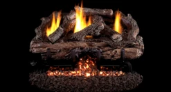 Real Fyre 16/18" Charred Aged Split Log Set, Variable Remote