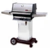 MHP TJK2-P Propane Grill W/ Stainless Grids On Stainless Steel Cart